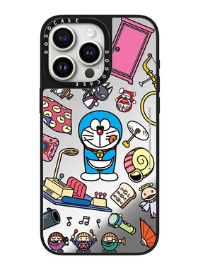 DODOCASE镜面Doraemon卡通哆啦A梦小伙伴16Pro适用iPhone15ProMax苹果14Pro网红明星叮当猫手机壳13防摔12硬