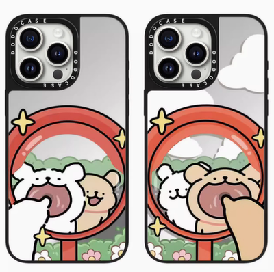 DODOCASE情侣路边照镜子线条狗