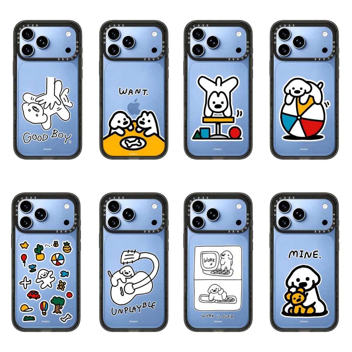 DODOCASEBT21两只小狗餐桌干饭冰川蓝苹果适用iPhone18/17/16Promax萌宠可爱卡通防摔手机壳15/14/Promax磁吸