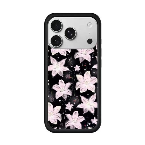WF黑粉百合花手机壳适用苹果7promax手机壳iPhone6/5/4/3防摔三星sumsungS26U/S25/可爱明星猫咪波点复古