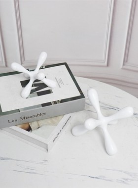 现代白色六角星树k脂几何简约现代装饰样板间售楼部桌面艺术摆件