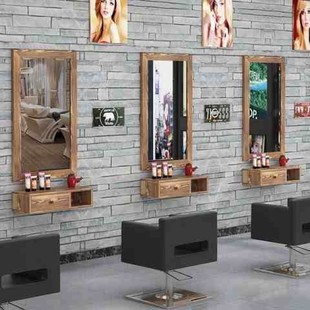 现货速发理发店镜台柜落地抽屉式镜子美发M店镜台复古美欧式柜子