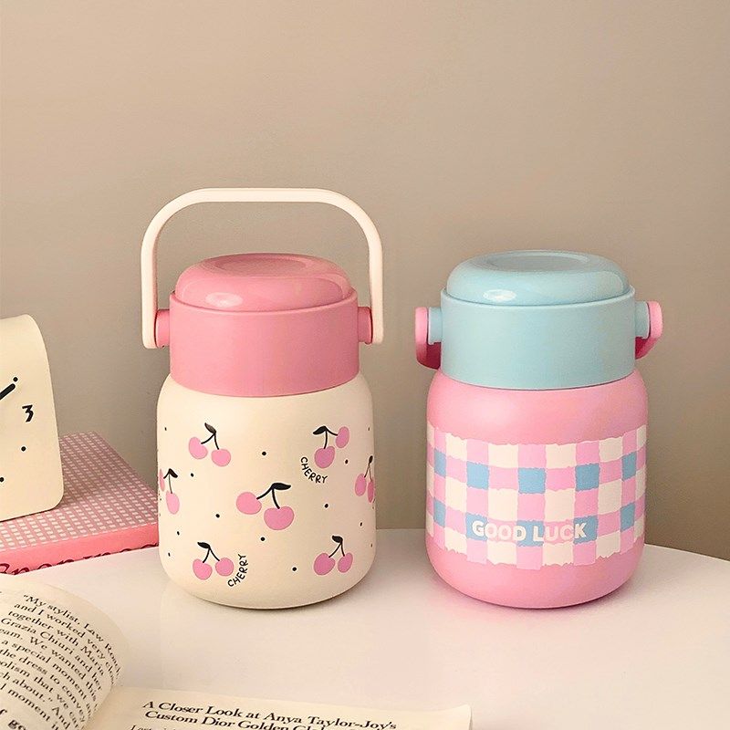 波点焖烧壶杯大i容量手提保温饭盒不锈钢宽口P早餐杯带勺便携女款,餐饮具,焖烧杯,淘宝优惠券,粉丝福利购,淘宝优惠卷