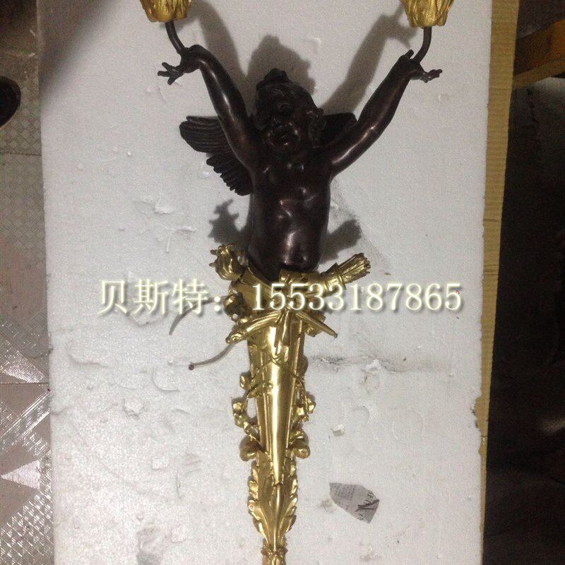 壁灯 纯c铜插电式 壁灯 欧式仿古 样板间 卧室摆件 灯台