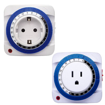 125V EU/US 24 Hour Timer Socket MecGhanical Program Timer Sw