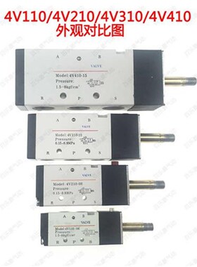 气动元件 换向阀4V230-08 电磁阀三位五通双电控4V23T0C/E/P-08