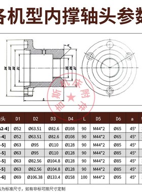 数控车床内撑夹头后拉式o加长加大非标0640机46机A2-5内涨轴头夹