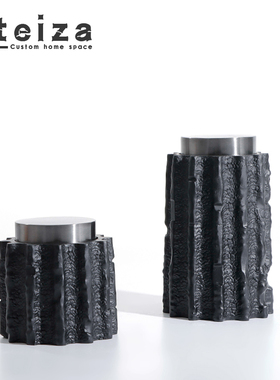 Oteiza简约现代树脂金属v储物罐子样板间酒店客厅书房书桌茶几摆