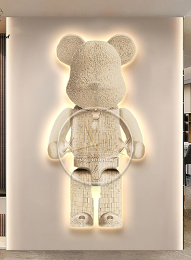 Kaws入户玄关装饰画潮牌暴力熊高C档led灯餐厅高级感走廊过道挂画