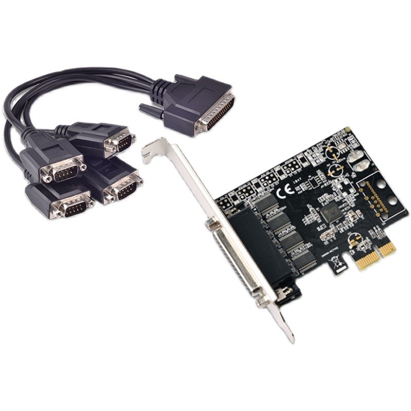 西霸E1-PCE99100-4S PuCI-E转串口RS232工控4口扩展卡COM电脑 1拖