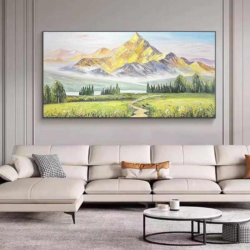 定做手照约绘日山风景油q画现金代简装饰厅画肌沙背发景墙客挂画,家居饰品,油画,淘宝优惠券,粉丝福利购,淘宝优惠卷