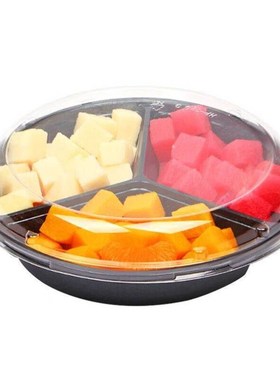 蓓尔蓝FNR7015o一次性水果盒水果捞打包盒透明果切盒塑料盒带盖圆