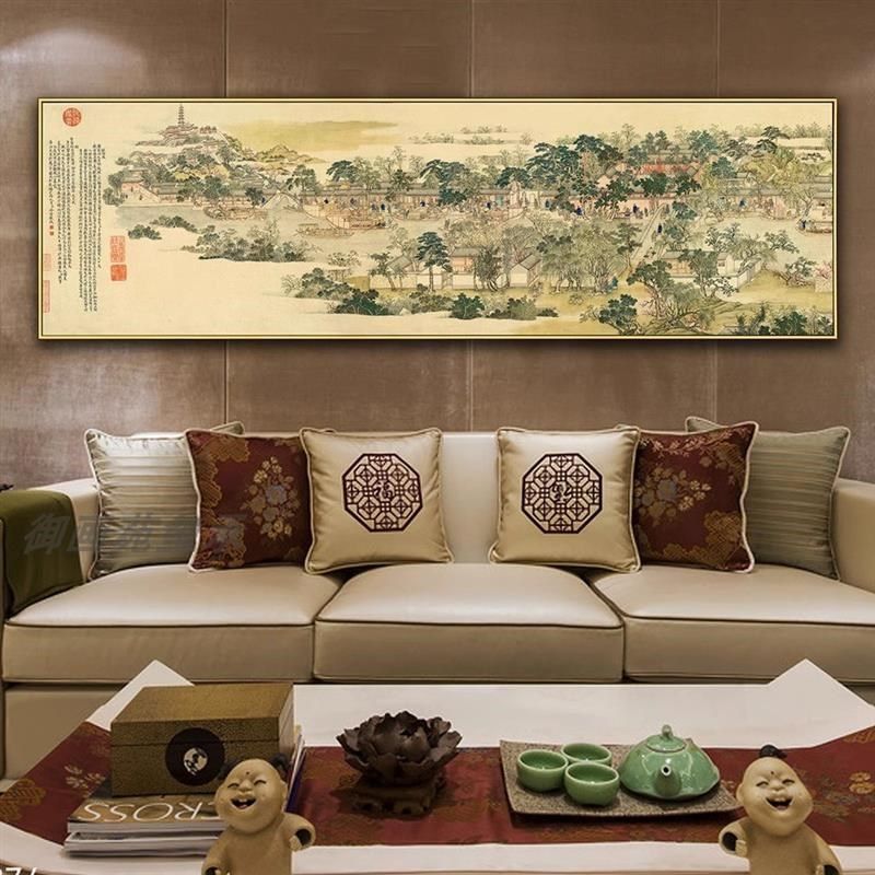 姑苏繁华图新中式l装饰画客厅沙发背景墙挂画书房茶室办公室壁画,家居饰品,现代装饰画,淘宝优惠券,粉丝福利购,淘宝优惠卷