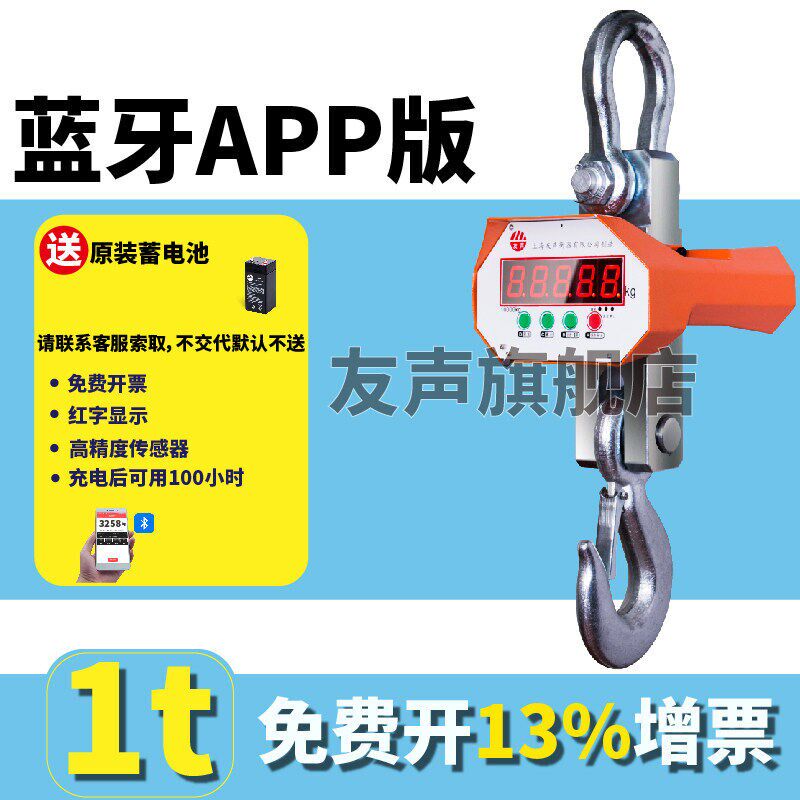 上海友声电子吊g秤3吨吊称5吨电子秤1吨吊钩秤10吨行车秤2t吊磅oc