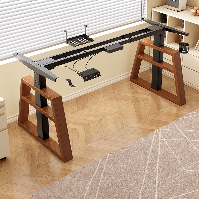 智能电动升降桌腿双电机双横梁办公桌电脑桌支架脚架升降桌架配件