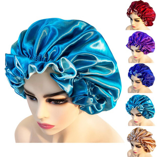 nuit Layer satin cheveux Bonnet Single Silk Double Hair