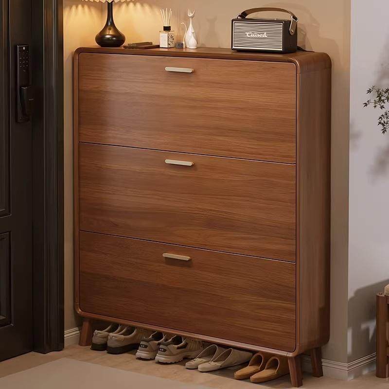 实木超薄鞋柜2025新款家用门口玄关入户门极窄翻斗收纳柜一体靠墙,收纳整理,鞋柜,淘宝优惠券,粉丝福利购,淘宝优惠卷