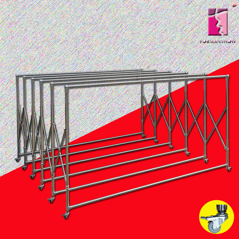 晒被子衣架庭院露台加长不锈钢晒架落地防风加厚带轮定制收纳室内