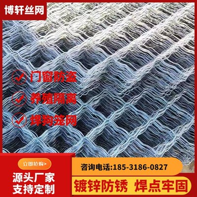 镀锌美格网片菱形网防锈养殖隔离防护网狗笼铁丝网阳台防盗钢丝网