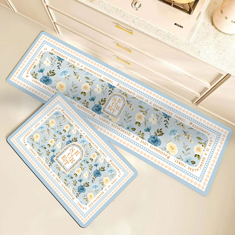 矽藻泥厨房L形专用地垫吸水防滑防油耐脏可擦免洗易打理地毯脚垫