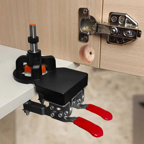 35mm铰链开孔器铝合金双夹木工合页定位器橱柜门飞机打孔边距可调