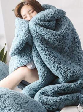 thickened double faced lamb fleece blanket double blanket