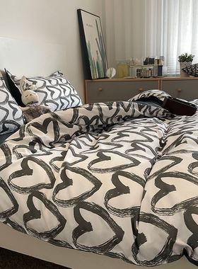 4 pcs bed sheets set beddings cotton flat sheet pillowcases