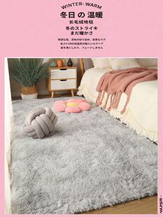 Silky Fluffy  Long Plush Shaggy Rug Living Bedroom Mat跨境
