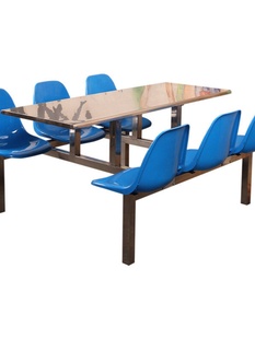 品林感不锈钢食堂餐桌椅铁路局餐厅桌椅学校大型食堂桌椅组合连新