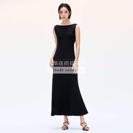 【袁泉同款】奈商场同款气质经典黑长裙子25夏季新款礼服连衣裙女
