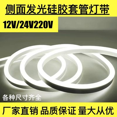 led侧面发光嵌入式可弯曲12V24V220V硅胶灯带户外防水柔性线条灯