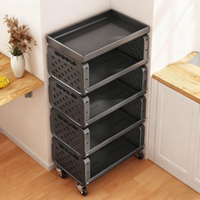 家用厨房置物架落地果蔬小推车多层耐用新款带滑轮水果蔬菜储物架