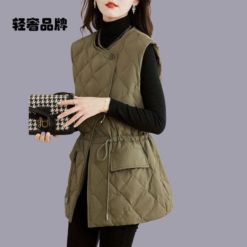朗姿约定轻薄羽绒马甲女中长款春秋2026秋冬新款女款薄款背心冬季图片