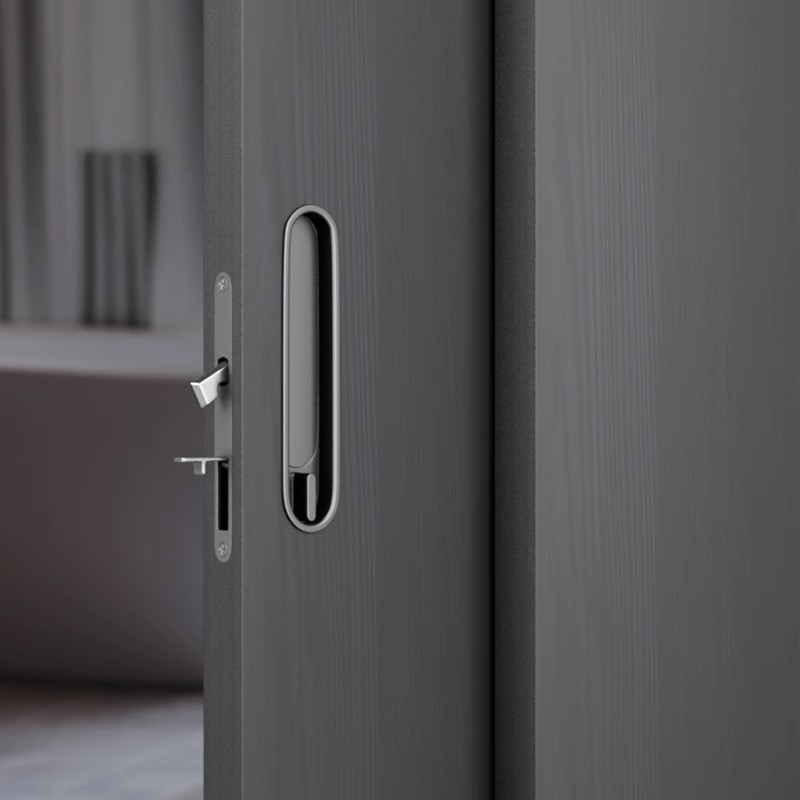 口袋门木移门锁推拉门锁带侧装拉手阳台厨房卫生间卧室隐形门钩锁