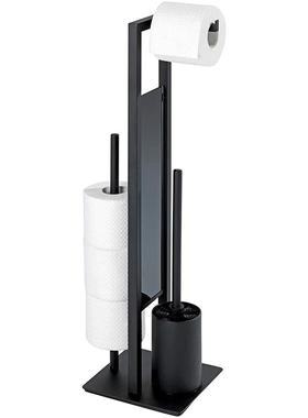 黑色不锈钢立式厕纸架卫生间防臭落地纸巾架酒店浴室卷纸筒手纸架