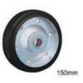 RMNA150 6寸黑色天然橡胶单轮 中间孔径20MM 米思米脚轮