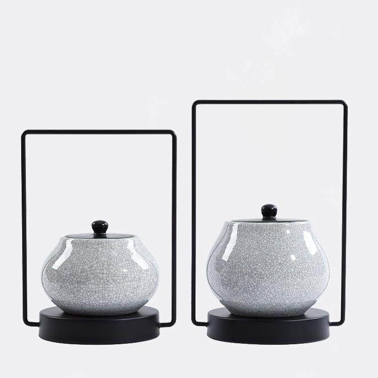 新中式陶瓷储物罐售楼处摆件样板房客厅茶几门厅展示酒柜软装饰品