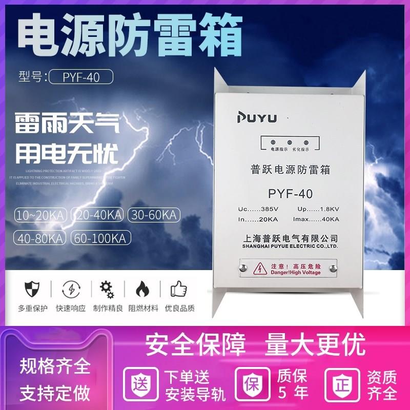 上海普跃电源防雷箱三相385V避雷器家用防雷器浪涌保护器一级SPD