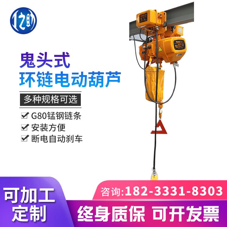 厂家环链电动葫芦1T2T3T5t起重吊车鬼头式挂钩链条电动葫芦