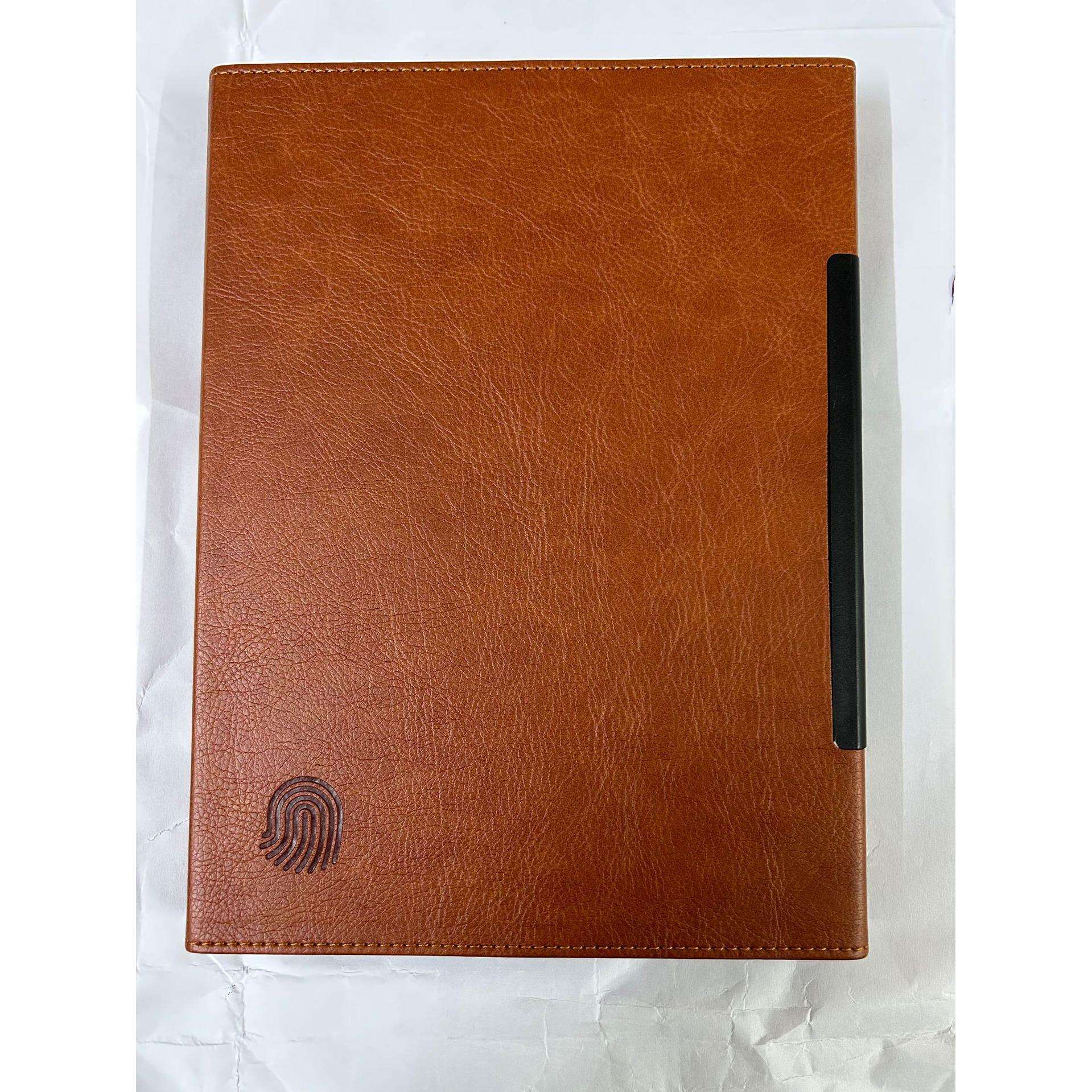 A5指纹密码锁商务记事本指纹解锁电子本笔记本子可拆卸活页夹本