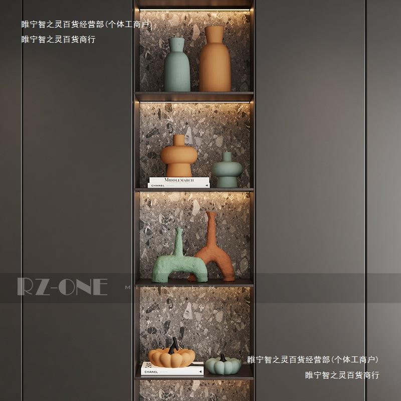 客厅摆饰轻奢陶瓷工艺品玻璃柜感酒柜装饰品摆件套装家居