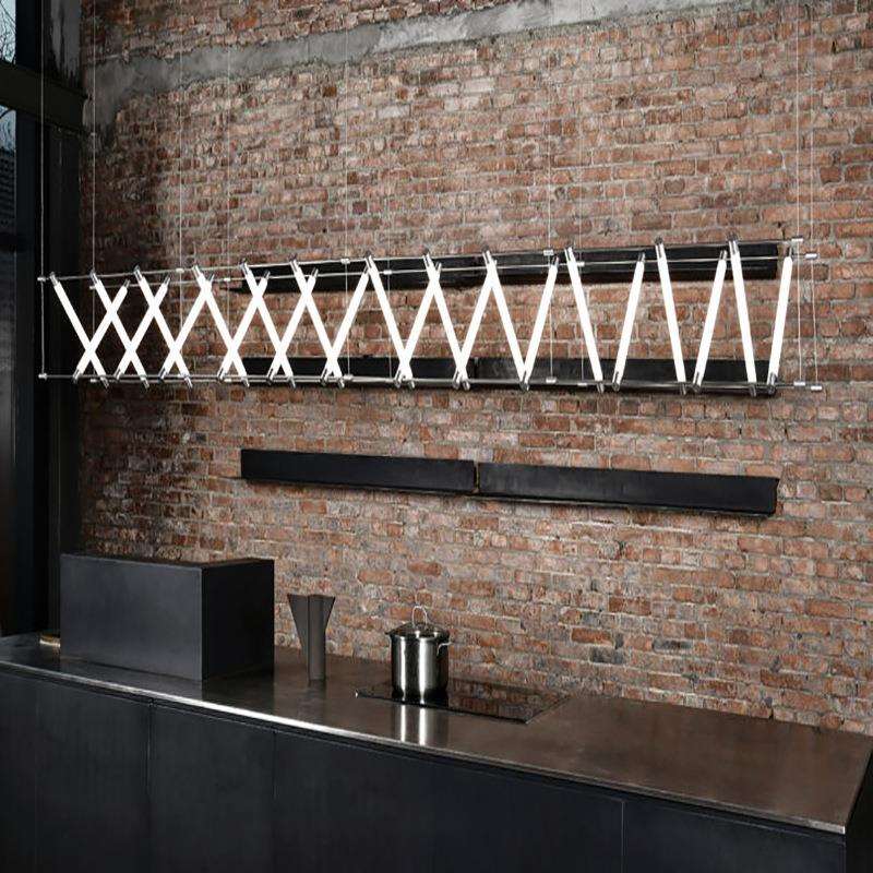 设计师现代极简前台店铺商用办公室创意轻奢餐厅岛台吧台马扎吊灯