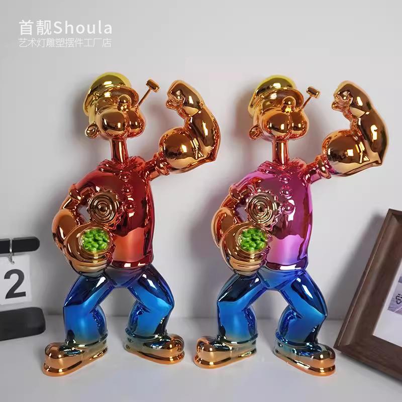 落地卡通网红KTV酒吧气球熊雕塑打卡拍照大型摆件创意公仔装饰