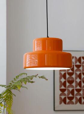 中古北欧橘色橙色vintage餐厅灯复古MCM卧室书房过道玄关茶室吊灯