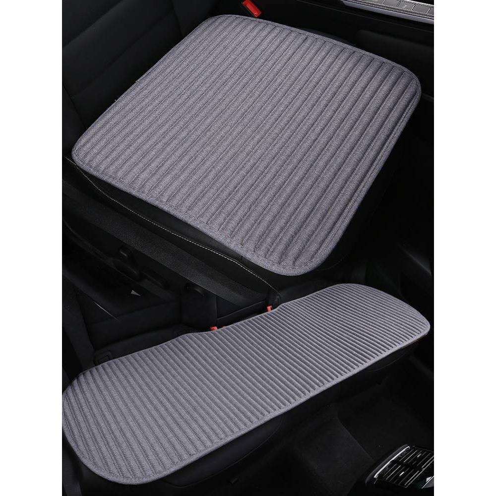 汽车坐垫单片夏季亚麻无靠背凉垫屁屁垫子四季通用座垫车垫三件套