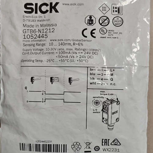 西克光电传感器GTB6-N1212，订货号1052445，数议价