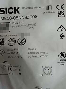 全新SICK西克接近开关IME18-08NNSZCOS，订货议价