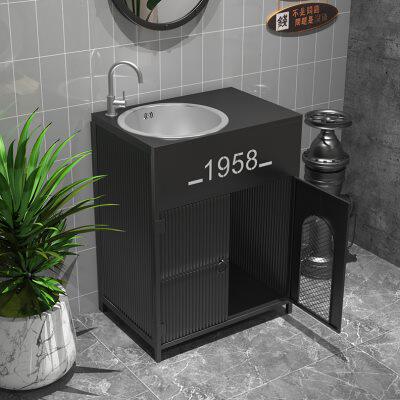 工业风洗手盆酒吧艺术洗手台健身房复古立柱盆个性洗手池铁艺烤漆