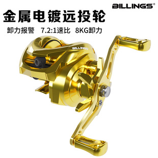 比靈斯路亞水滴輪全金屬線杯搖臂剎車遠投加強漁具微物漁輪紡車輪