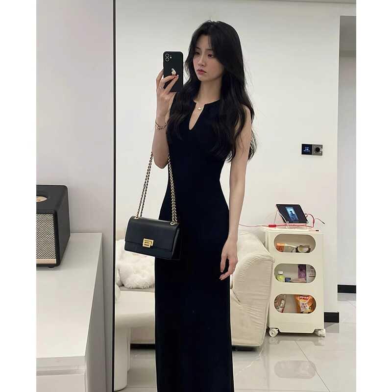 FAshi 法式御姐轻熟风高级感无袖洋装女收腰显瘦辣妹包臀长裙子